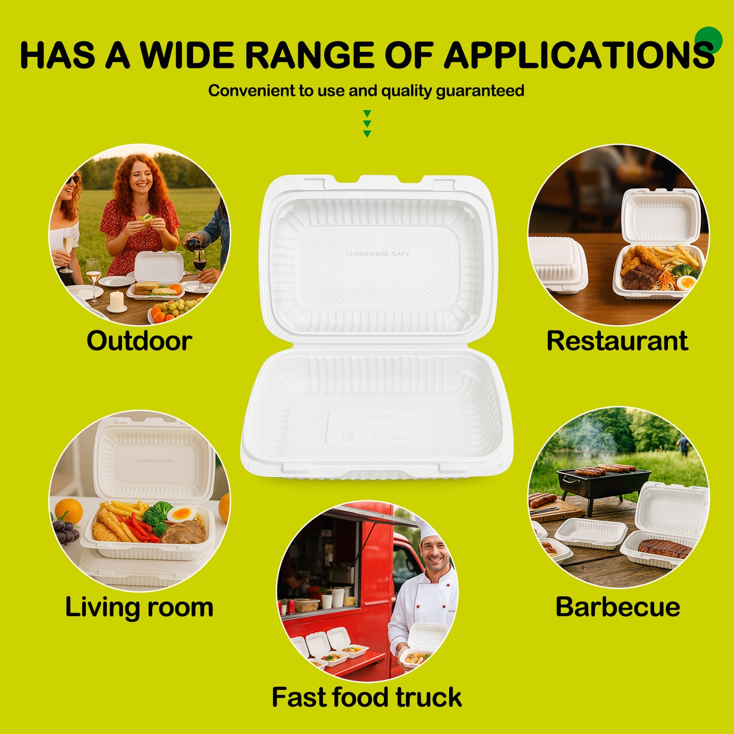 150 Pack Clamshell Take Out Food Containers, 9"x6"Disposable To Go Containers Microwave and Freezer Safe - Reusable & Disposable Heavy Duty Clamshell Takeout |To Go 1 Compartment Lunch Box