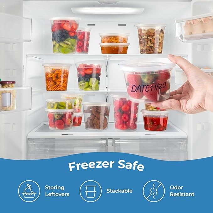 Deli Containers with Lids - Case of 240 Sets