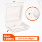 9" x 9" 3-Compartment Clamshell Containers — 150 Pack