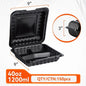 9" x 9" Black 3-Compartment Clamshell Containers — 150 Pack